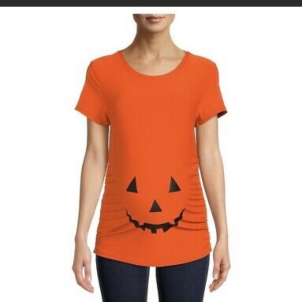 Time and Tru Maternity 
Pumpkin Short Sleeve Fitted
Halloween Shirt Size L 42/44